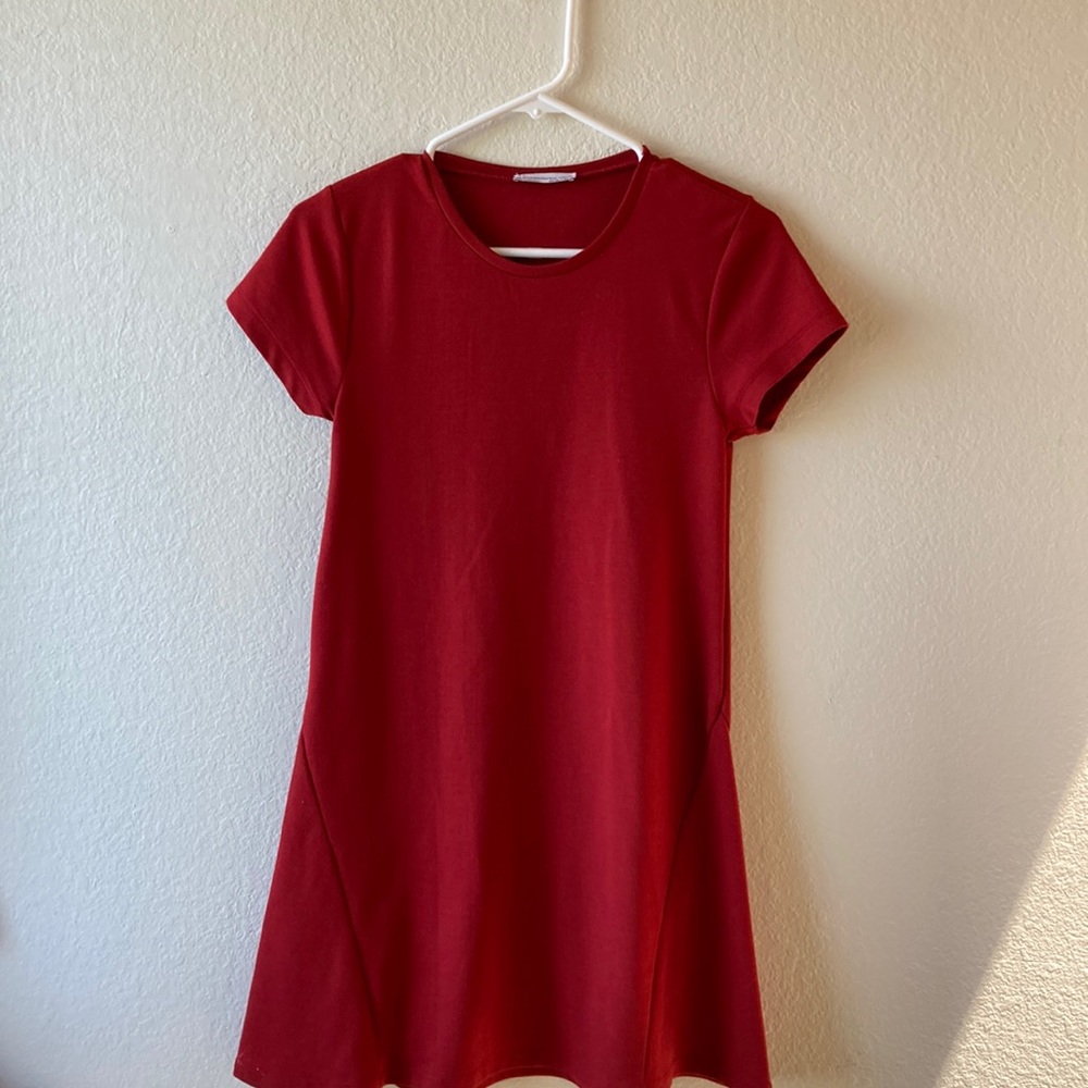 Zara Trafalau Women Red Cotton knit Dress Sz Small